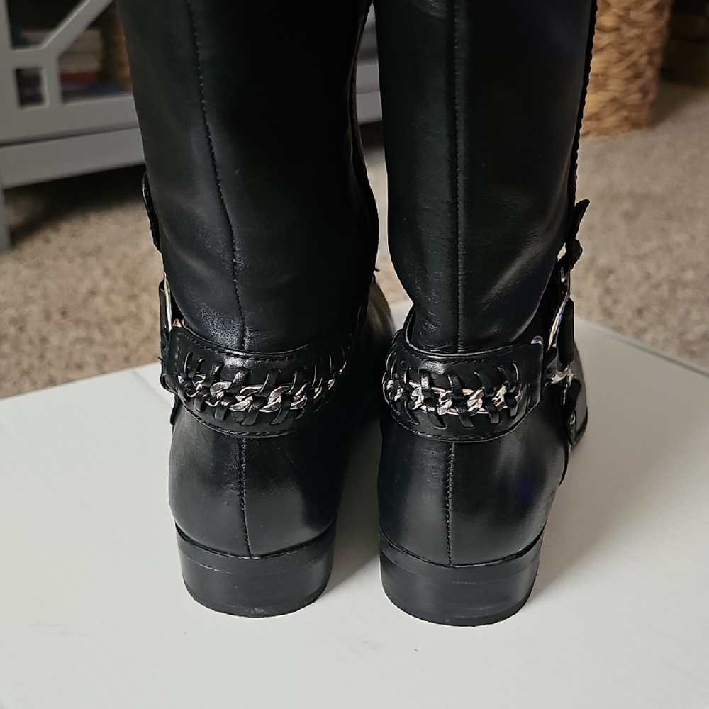 Alex Marie Riding Boots, Black and Brown Knee High, Womens Size 9 - Picture 4 of 10